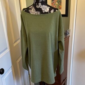 Jones New York Olive Boatneck Pullover With Matching Wide Leg Pants. 2 Piece Set
